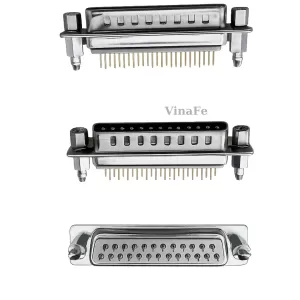 Đầu Nối DB25 Đầu Đực Mạ Vàng Chân Thẳng Hàn PCB